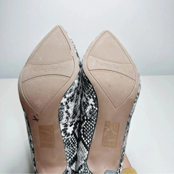 FRANCO SARTO Bellini  Pumps Snake Print Heel Pointed Toe Shoes - Picture 11 of 14